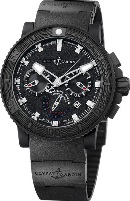 Ulysse Nardin Maxi Marine Diver Black Sea Chronograph Replica Watch Price 353-92-3C